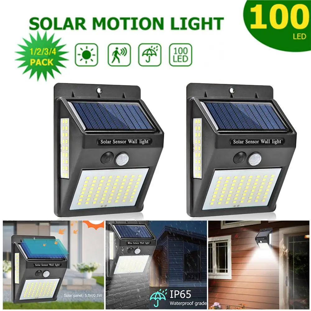 Прямая поставка 50/100 светодиодов уличный светильник на солнечной батарее