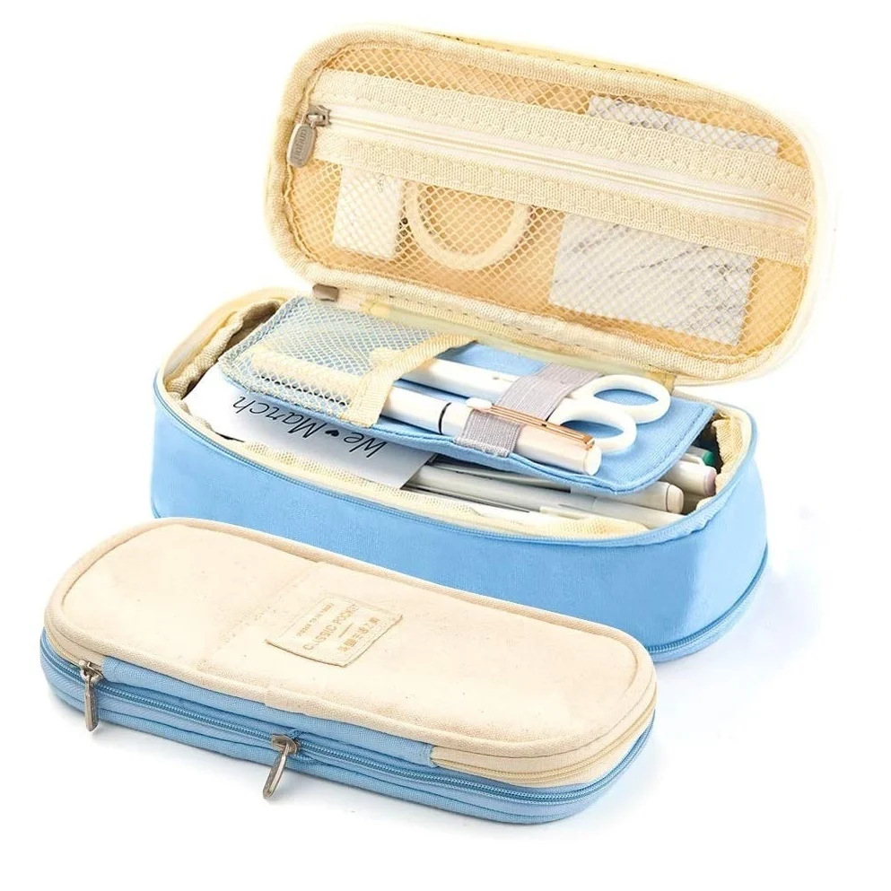 

Pocket Pen Pencil Case, Fold Stationery Items Storage Bag, Organizer for Cosmetic Travel Student School F449