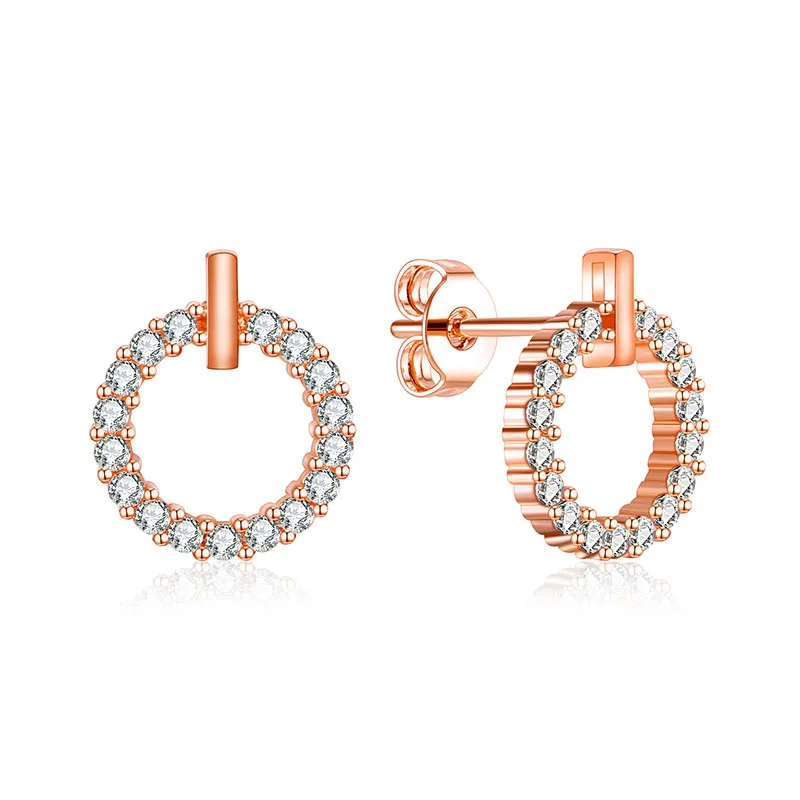 Женские серьги гвоздики с фианитами корейские элегантные в форме Креста