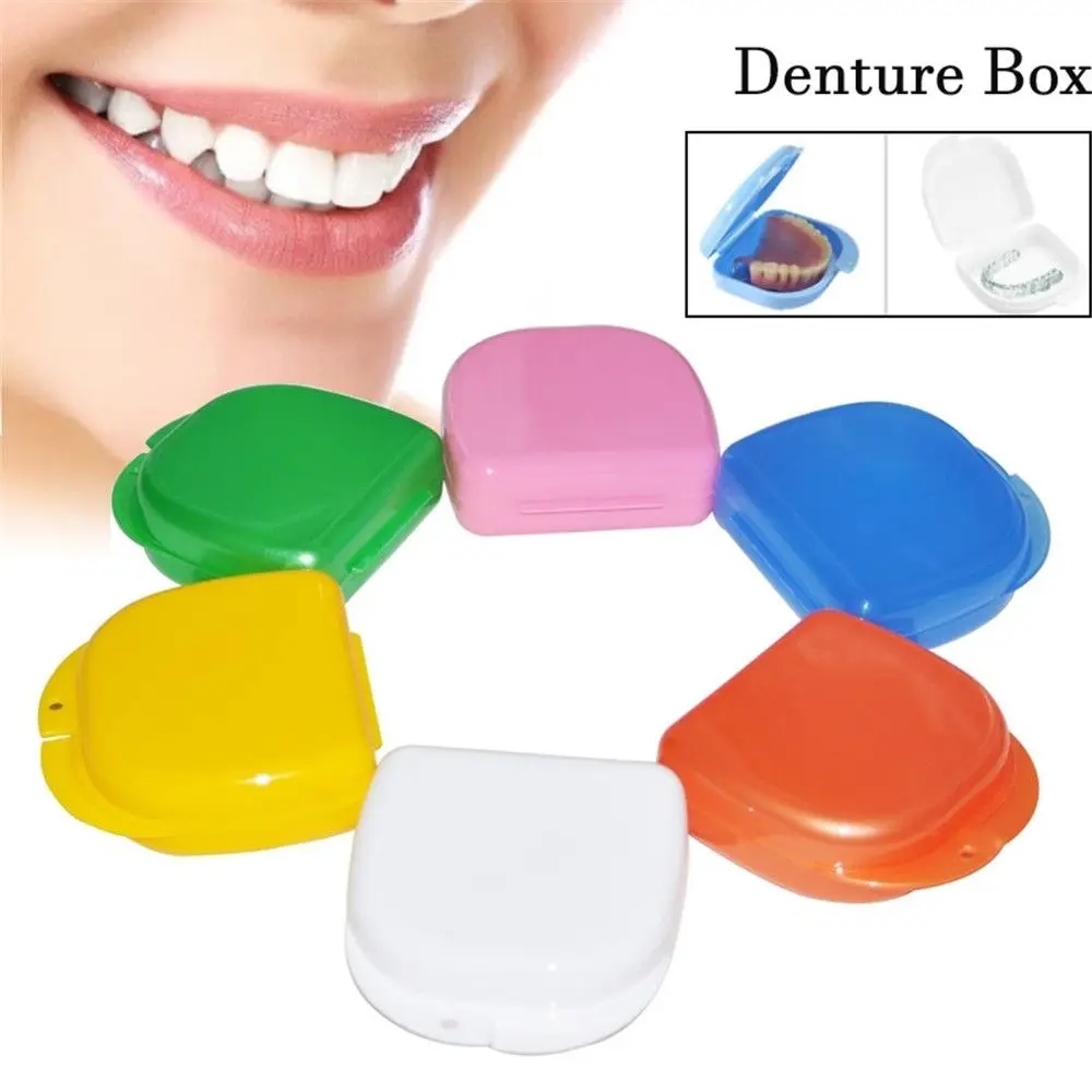 

New Portable Supplies Tray Dental Appliance Braces Case Mouth Guard Container Oral Hygiene Denture Storage Box