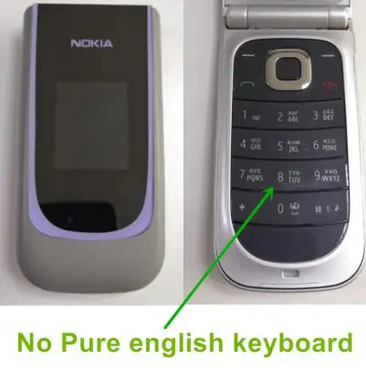 Черный 7020 разблокированный сотовый телефон Nokia 7020 Bluetooth 2MP камера MP4 плеер с английской клавиатурой мобильный телефон - Цвет: Черный
