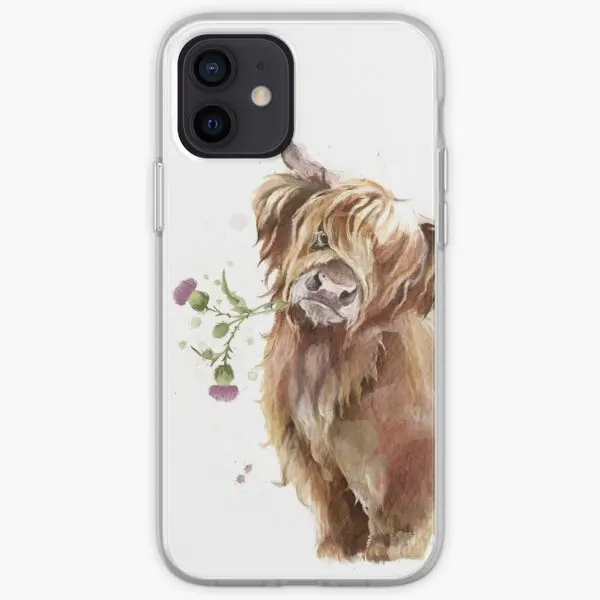 

Highland чехол для телефона из коровы для iPhone 6 6S 7 8 Plus 5 5S SE X XS XR Max 11 12 13 Pro Max Mini, мягкий силиконовый чехол с фотографиями собак и цветов