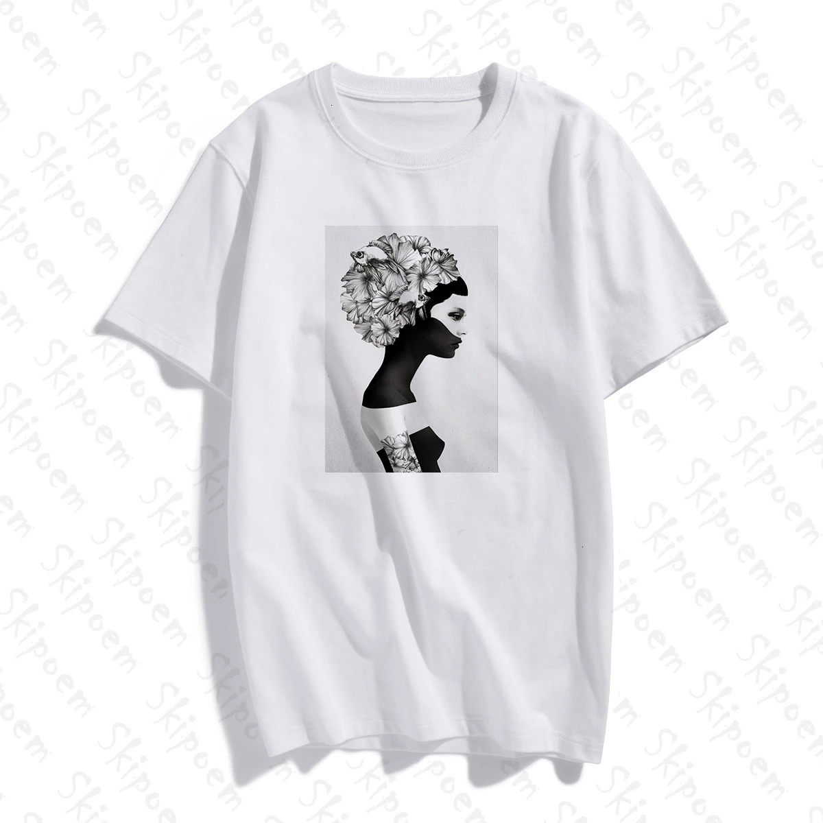 Современная сексуальная женская футболка с перьями и цветами Женская