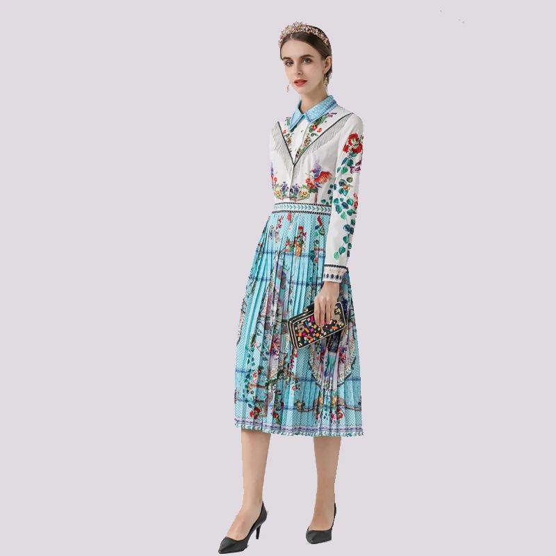 Дизайнерское осеннее офисное платье moda feminina с длинным рукавом украшенное