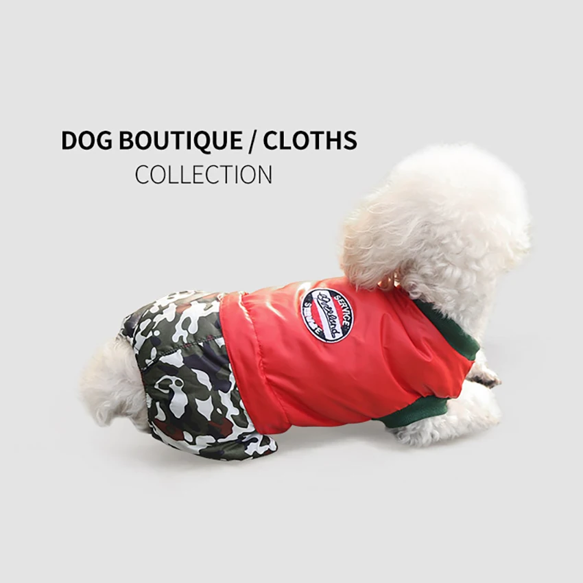 Зимняя одежда для домашних животных собак камуфляж собака щенок куртка питомца