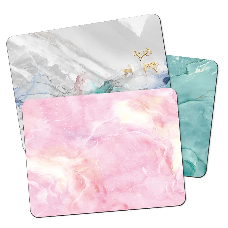 

Rubber Mouse Pad 220x180x3mm Square Marble Pattern Anti-Slip Laptop PC Mice Computer Pad Mat Game Mousepad