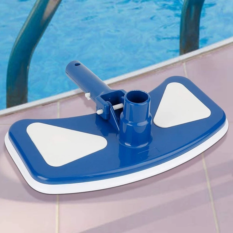 

Swimming Pool Suction Head,12Inch Blue + White Curved Swimming Pool Vacuum Suction Head Swimming Pool Cleaning Tool Set
