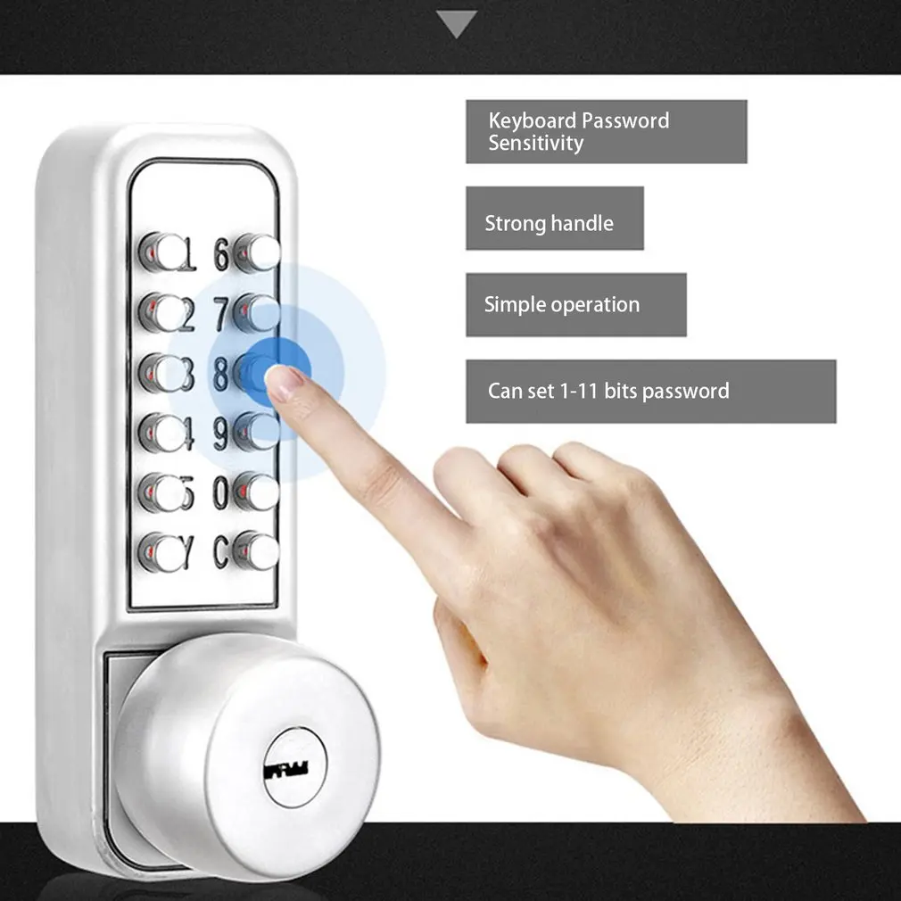 Механический дверной замок с цифровым паролем без ключа водонепроницаемый три