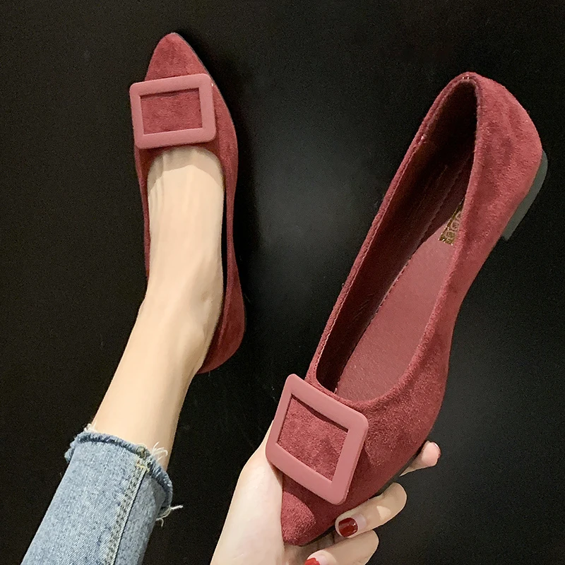 

Fashion Boat Shoes Women Pointed toe Office Ladies Flat Footwear Elegant Women's Flats Luxury Brand Plus Size Chaussure W33-36