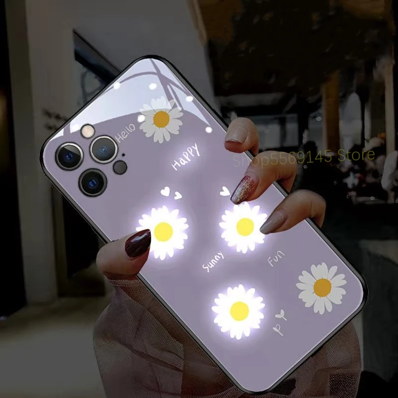 Входящий световая Вспышка чехол книжка для iPhone 12 11 Pro 7 плюс 8 X XS Max SE закаленное