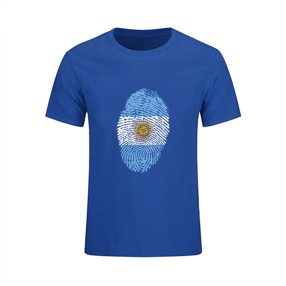 Аргентинского флага отпечатков пальцев мужские футболки с изображением из