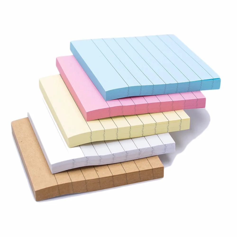 

80 Pages/Set Solid Color Stationery Memo Pad Simple Scrapbook Stickers School Supplies Post Sticky Notes Free Shipping