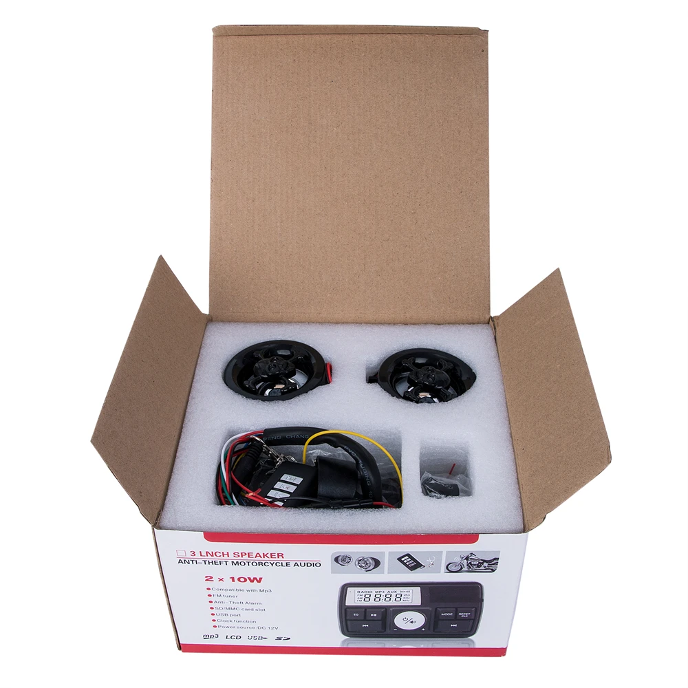 

Universal Motorcycle Handlebar Audio System Anti-theft Alarm FM Radio Stereo Amplifier Speaker MP3 Audio System