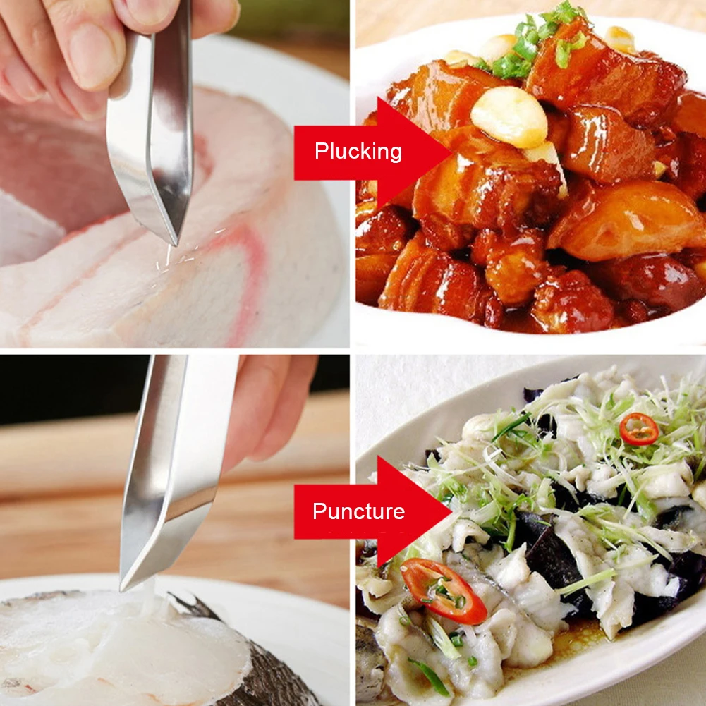 

Kitchen Fish Bone Tweezer Stainless Steel Inclined Plier Flat/Bevel Edge Fish Bone Remover Household Cooking Gadgets