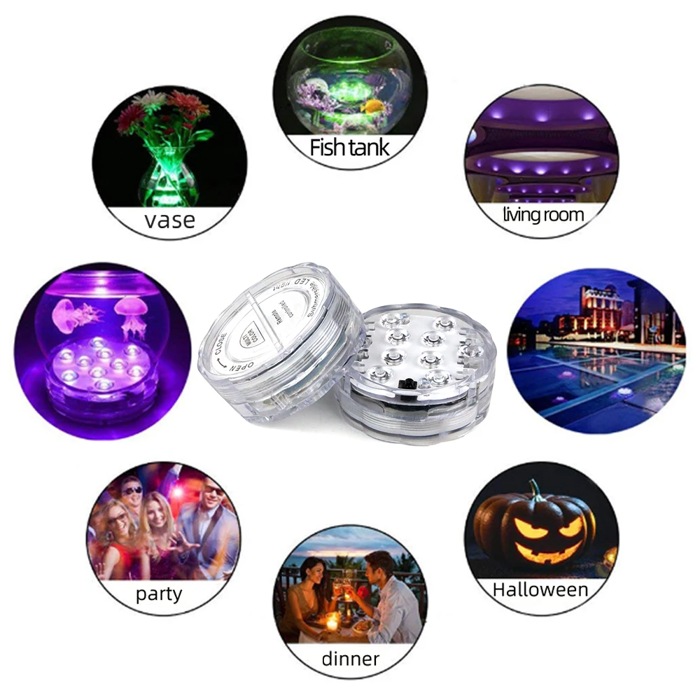 Погружная светодиодсветильник лампа RGB с дистанционным управлением подводный
