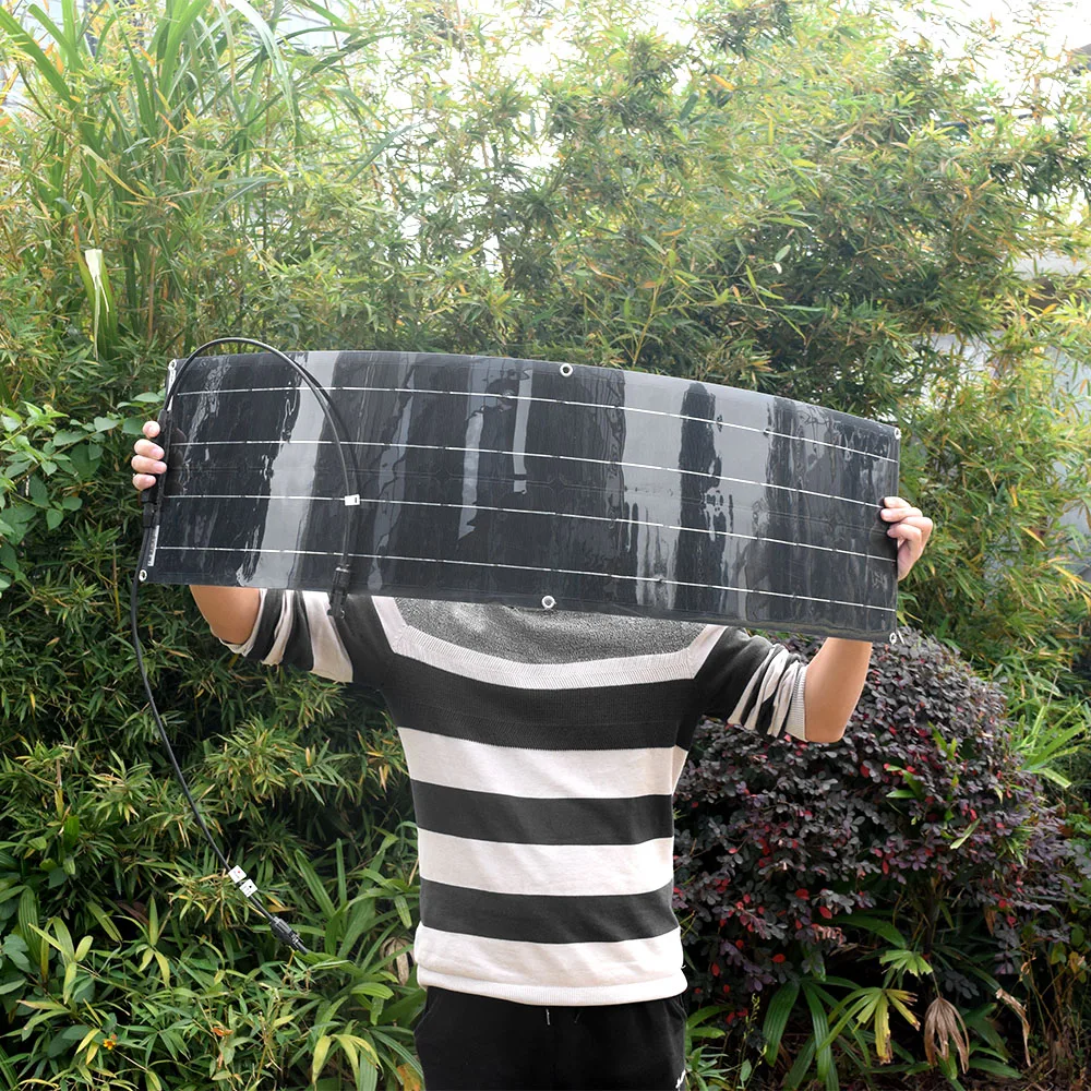 Комплект гибких солнечных панелей 100 Вт фотогальванический модуль 2 шт. 50 Ватт 12