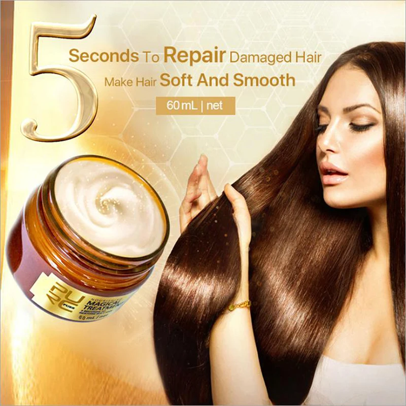 Magical Hair Mask Conditioner Scalp Treatment 5 Seconds Effectively Repair Damage & Restore Soft Smooth | Красота и здоровье
