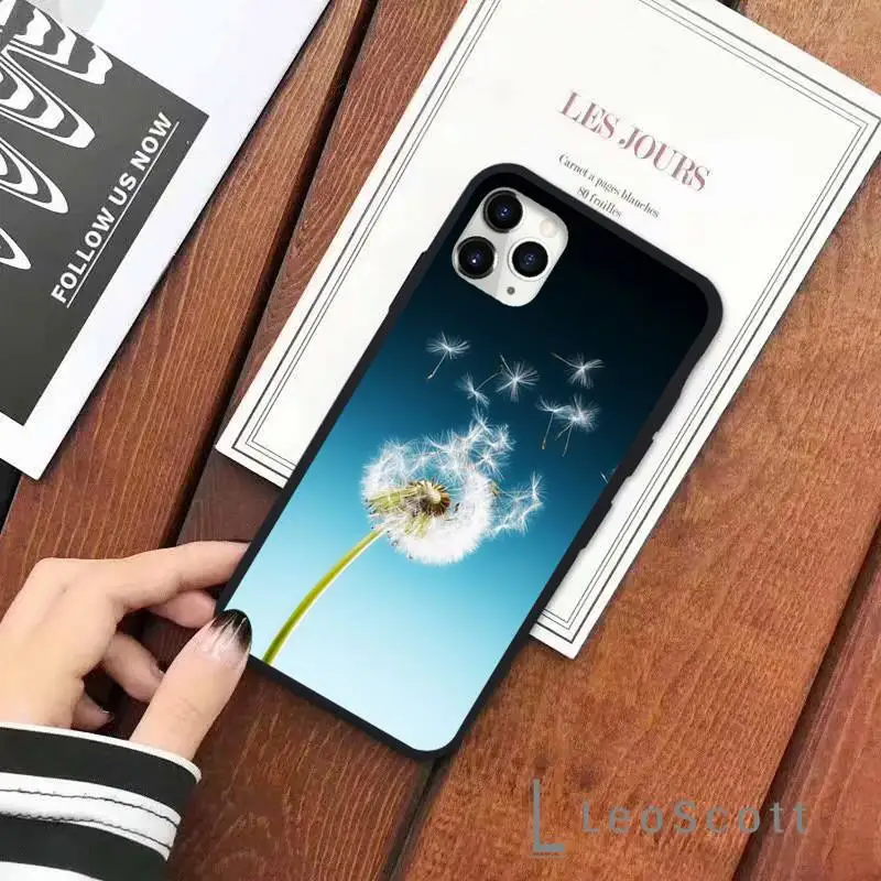 

Dandelion flowers color white Phone Cases for iPhone 11 12 pro XS MAX 8 7 6 6S Plus X 5S SE 2020 XR Soft silicone Funda capa