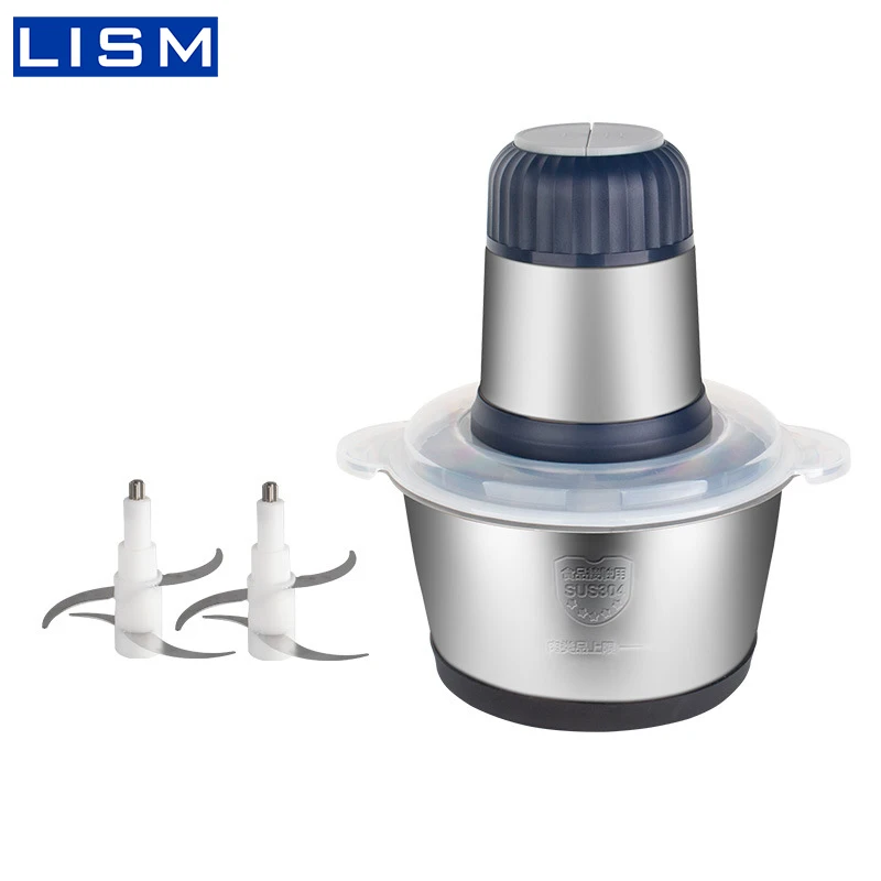 

2 скорости 300 Вт нержавеющая сталь Емкость 2 л Электрический измельчитель Мясорубка измельчитель кухонный комбайн слайсер мясорубка машина