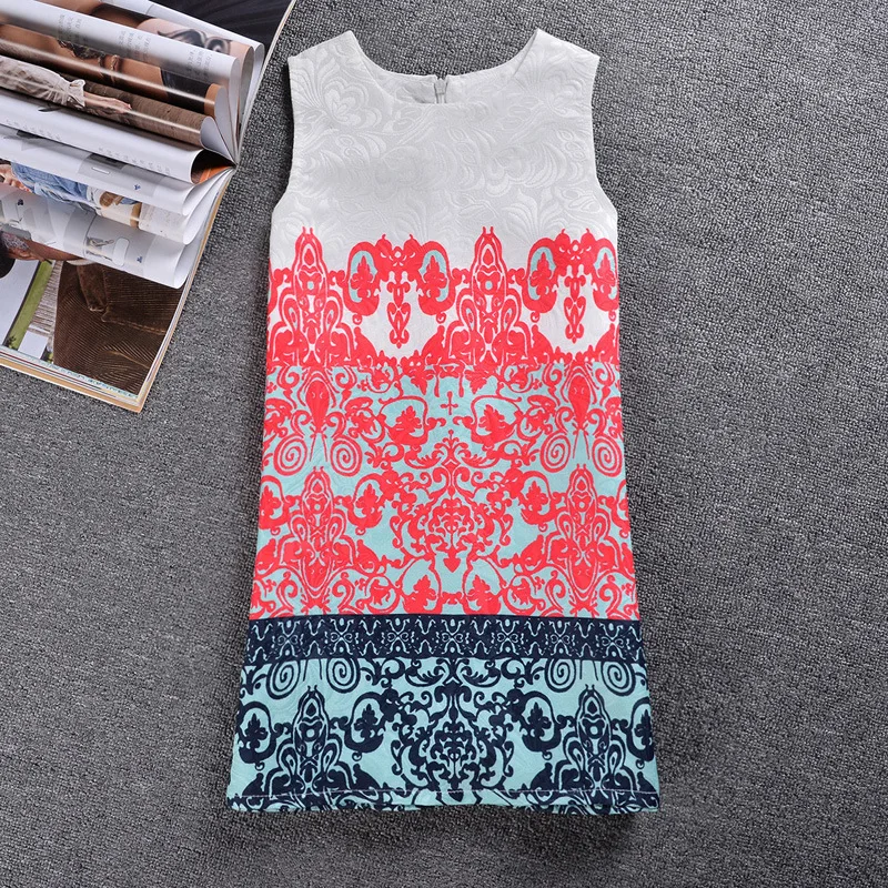 Детское коктейльное платье с принтом BacklakeGirls без рукавов круглым вырезом Мини