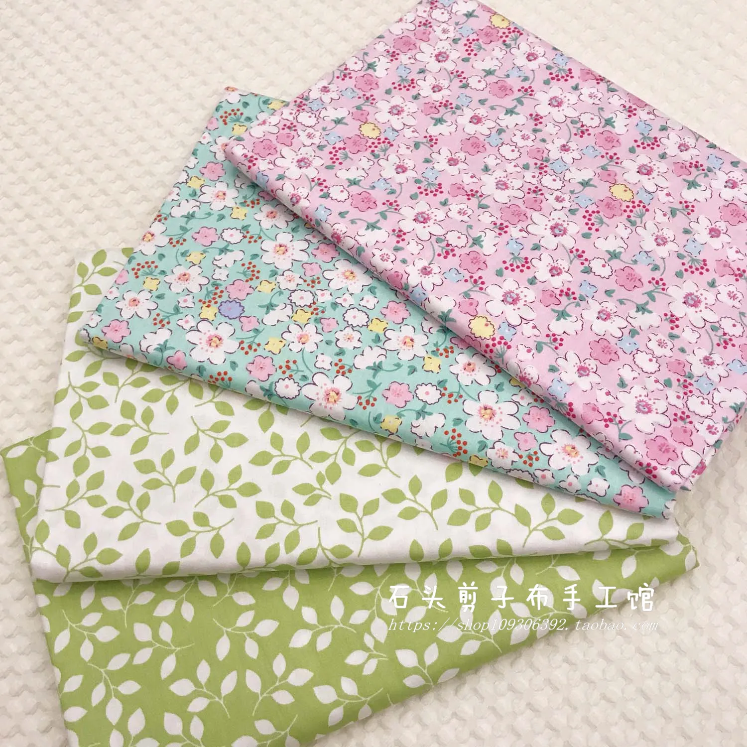 

50*160cm Little Flower Series AB Version Pure Cotton Twill Printed Fabric Bedding Tablecloth Curtain Handmade DIY Cotton Fabric