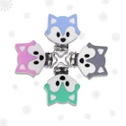 Силиконовый зажим для соски-пустышки, лиса, 3 шт., сделай сам, для прорезывания зубов, ожерелье, инструмент для бисера дюйма, подарок, аксессуары с круглым сердцем