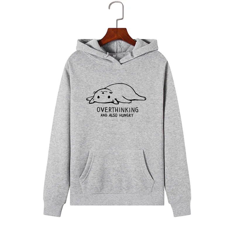 

Hoodies Women 2021 Lovely Cat Print Hoodie Pullover Long Sleeve Clothes Warm Hooded Sweatshirt Winter Coat Women Casual Tops