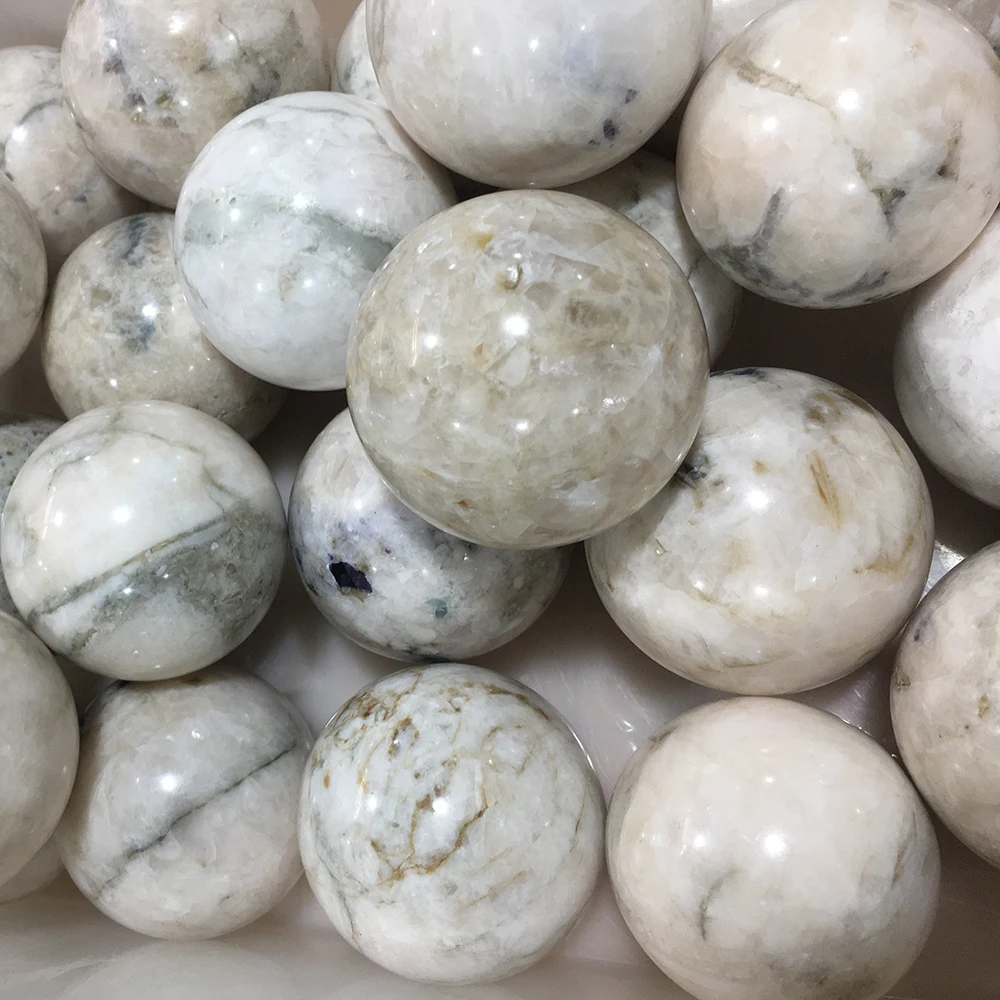 

1kg High-quality natural powder fluorite rough stone ball massage ball chakra stone home living room decoration art decoration