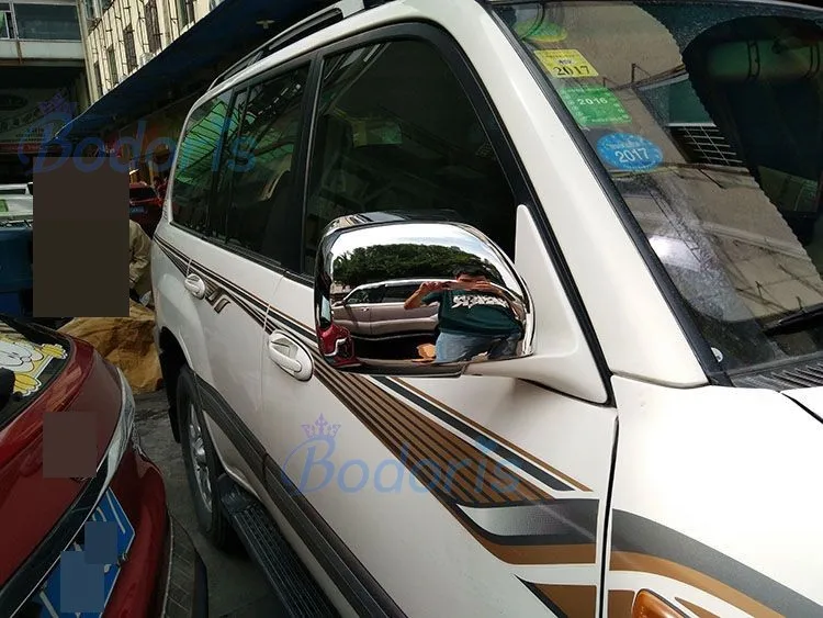 Хромированная боковая зеркальная крышка Накладка заднего вида для Toyota Land Cruiser 100