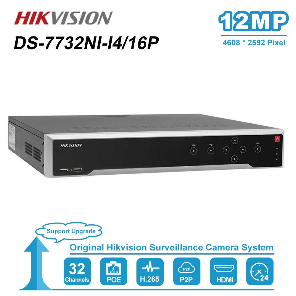 Видеорегистратор HIK 32 канала POE NVR 16 P с PoE портами Поддерживает двустороннюю связь