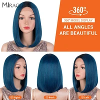 blue bob wigs for women synthetic wig 12 inch t part lace wigs cosplay 613 blond synthetic long bob wigs for party and daily use
