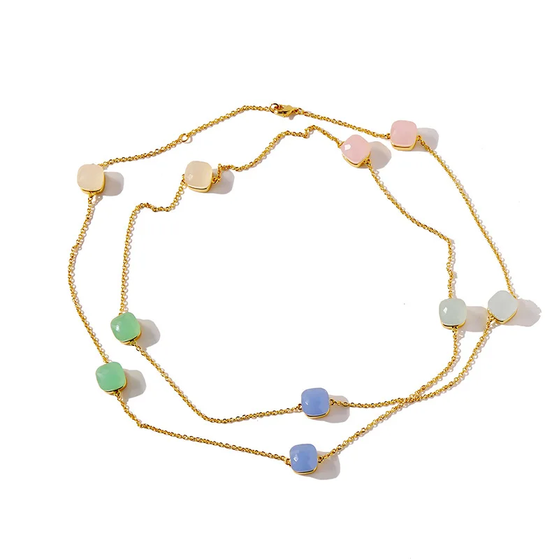 Высококачественное женское длинное ожерелье в стиле бохо с разноцветными