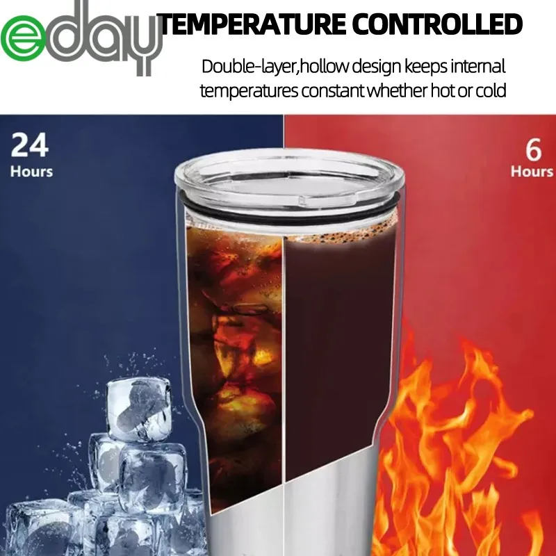 

Eday 900ml (30oz) Teal tumbler Stainless Steel Insulated Coffee Cup with Lid ,1 Straws, Brush & Gift Box