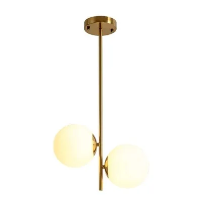 

Nordic Simple Sphere Chandelier Modern Creative Art Personality Table Bedroom Bar 2 Ligths Led Pendant Lamp Frosted Glass
