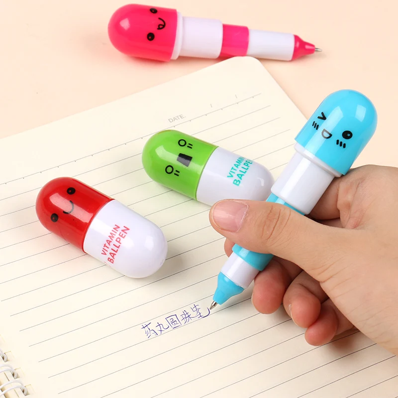 

6pcs Cut Pill Ballpoint Pen Novelty Vitamin Capsule Blue Ink Pens for Writing Signature Office School Supplies F6205