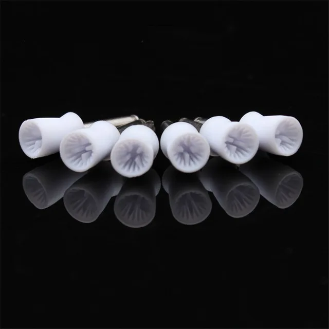 White 10pcs 10 шт. Стоматологическая полировальная чашка полировальная щетка Prophy резиновая чашка защелка стоматологический инструмент лабораторный материал хвостовик 2,35 мм - Цвет: White 10pcs