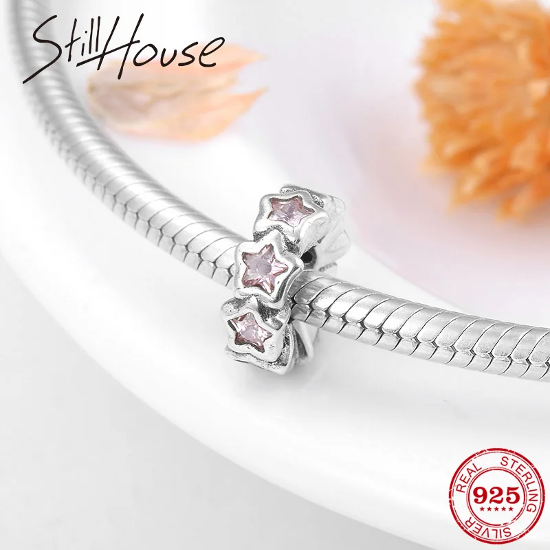 Бусины из серебра 100% пробы с розовым фианитом 925 | Украшения и аксессуары