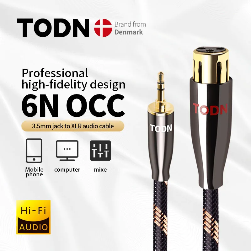 TODN HiFi кабель аудио XLR 6N OCC calble 3 5 мм aux мини AV преобразования штекер|Кабели VGA| |