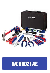 WORKPRO 165 шт. набор инструментов для дома с трещоткой торцовые ключи комплект насадки для отвёртки Набор шестигранных молоточковая механика