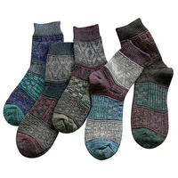 1 pairs men socks casual winter warm thick wool vintage colorful knit soft socks calcetines birthday gift calcetines divertidos