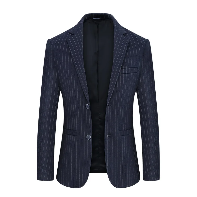 

Fit Wool Suit Spring 2021 New Men's Single Row Single Button Vertical Stripe Fashion Suit