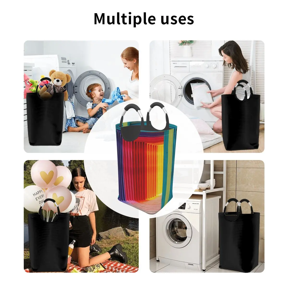 

Colorful Clothing Laundry Basket Bag Folding Laundry Basket Large Capacity Clothes Storage Bag Storage Bucket Waterproof