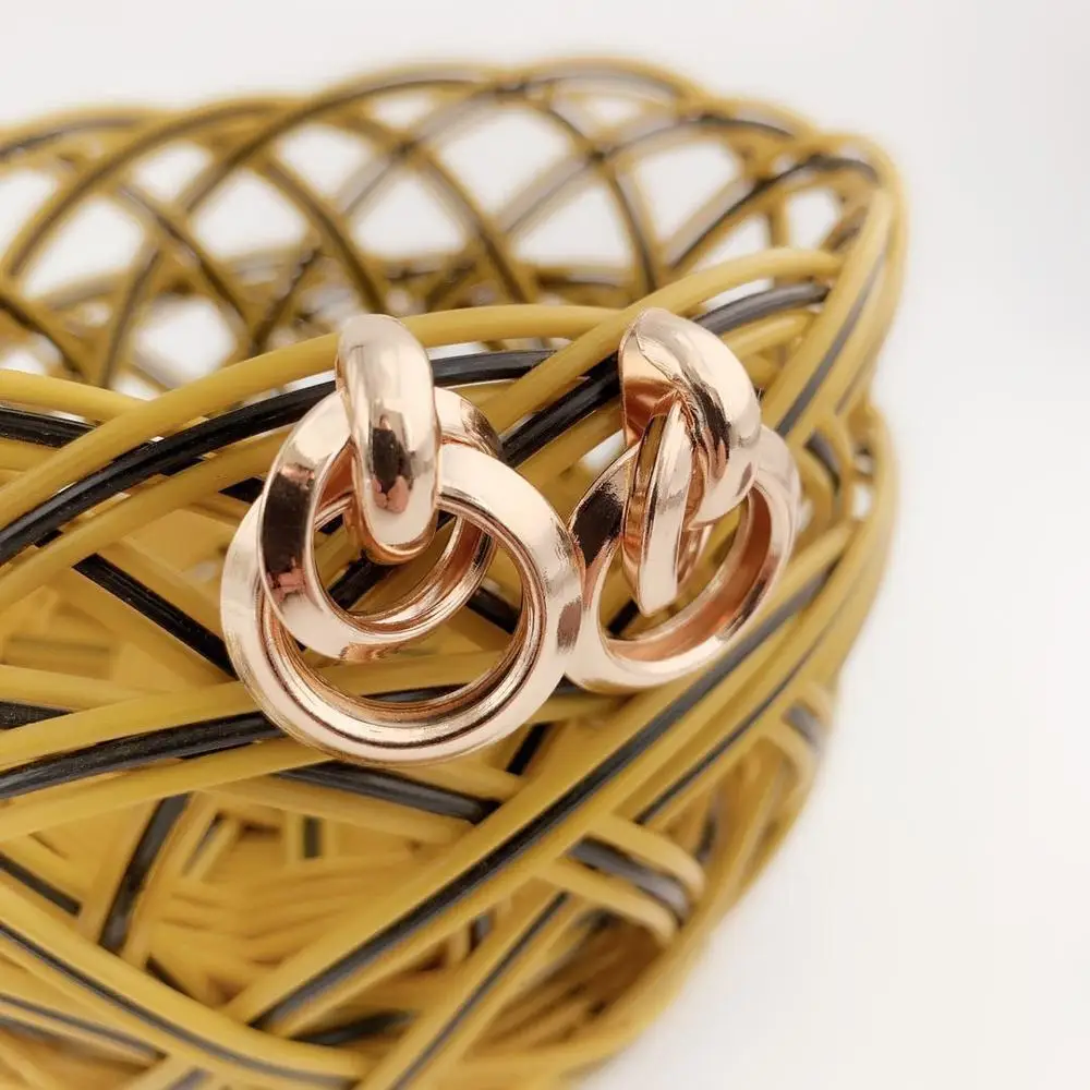 Новые золотые серьги-кольца Модная бижутерия серьги свадебные подарки Женские