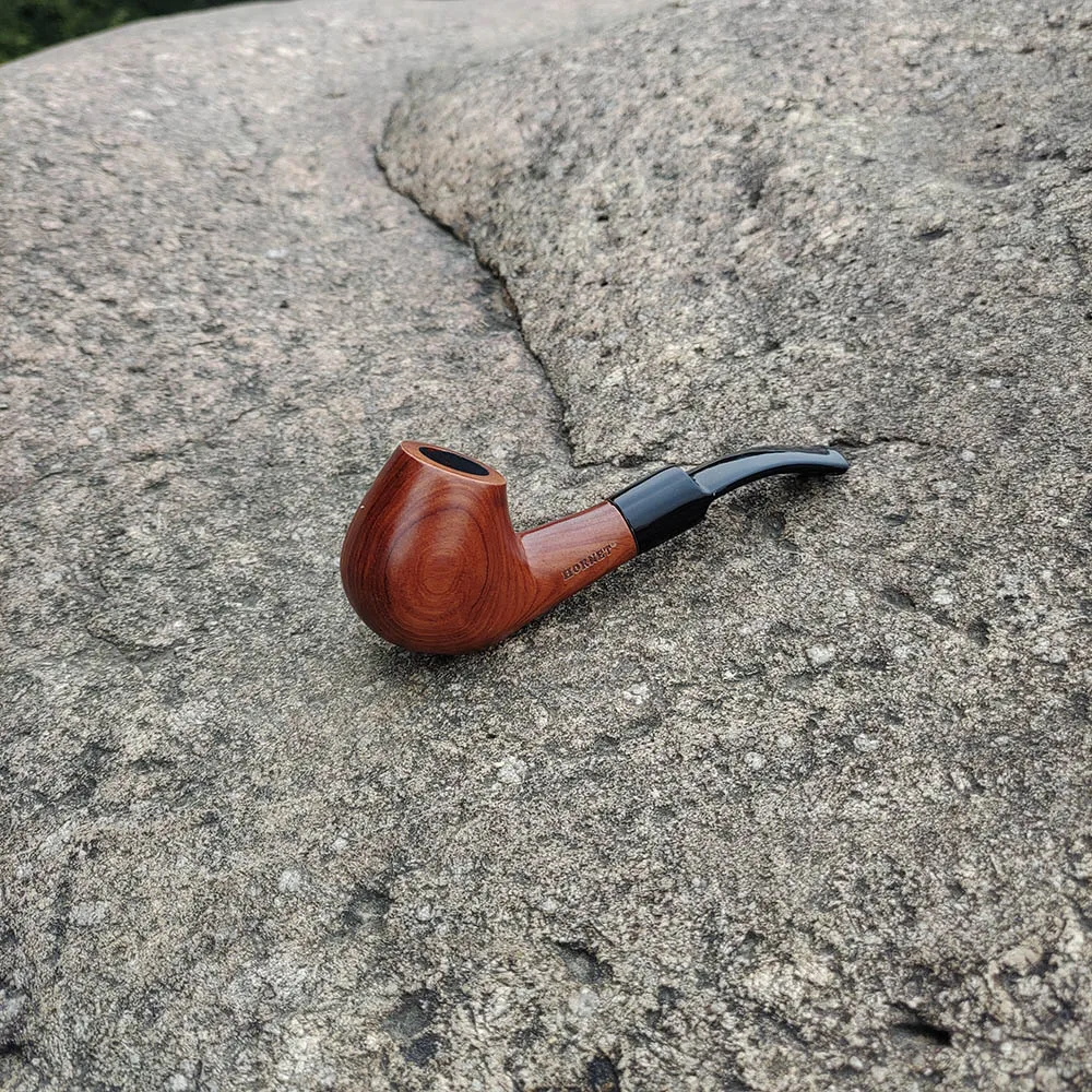 Изогнутая красная сандаловая трубка ручной работы деревянная травяная труба 140