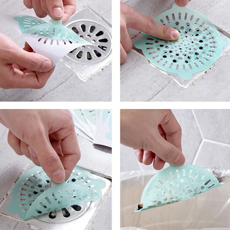 

Bathroom Sink Drain Hair Strainer Stopper Filter Sticker Kitchen Supplies Anti-Blocking Strainer Sticker