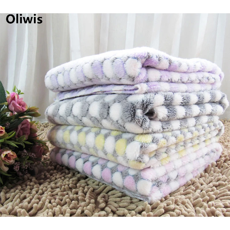 Одеяло для домашних животных мягкая фланелевая дышащая кровать в горошек собак и