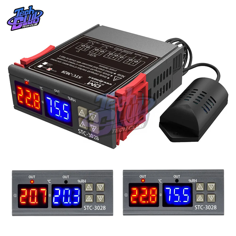 

Регулятор температуры и влажности, цифровой термостат, STC-3028-110 В переменного тока, 12 В постоянного тока, 220