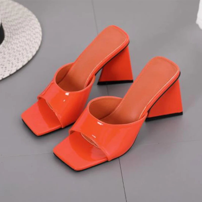 

Шлепанцы женские на высоком каблуке, роскошные сланцы, удобные сандалии, однотонные, летняя обувь