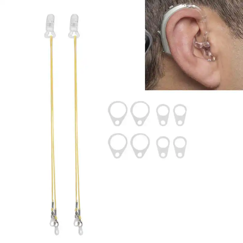 

Hearing Aid Guard Rope Anti-Lost Clip Portable Hanging Rope Earwax Filters Protector Holder Accessories Ear Care Tool 2pcs/set