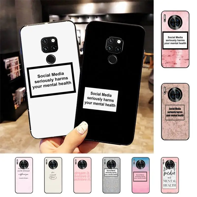 

Social Media seriously harms your mental health Phone Case For Huawei Nova3I 3E mate20lite 20Pro 10lite Luxury funda case